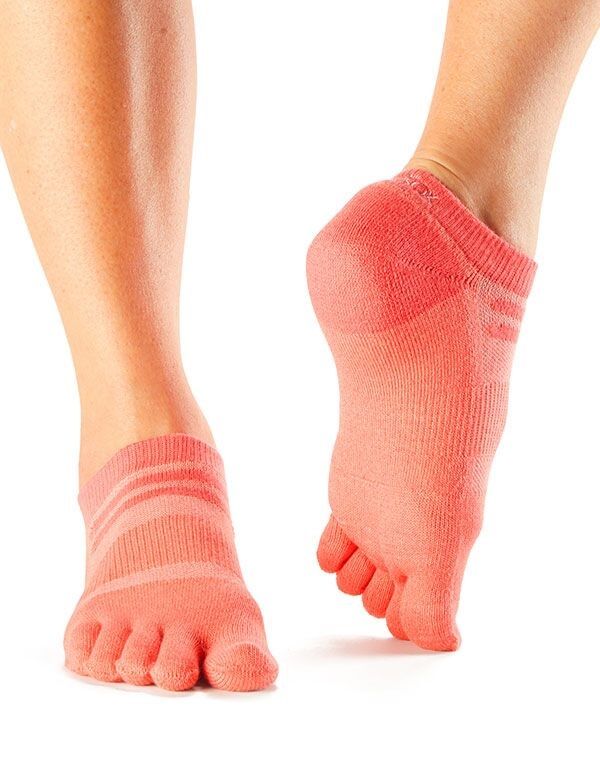 Toesox Womens Low Rise Half Toe Grip Five Toe Design Socks