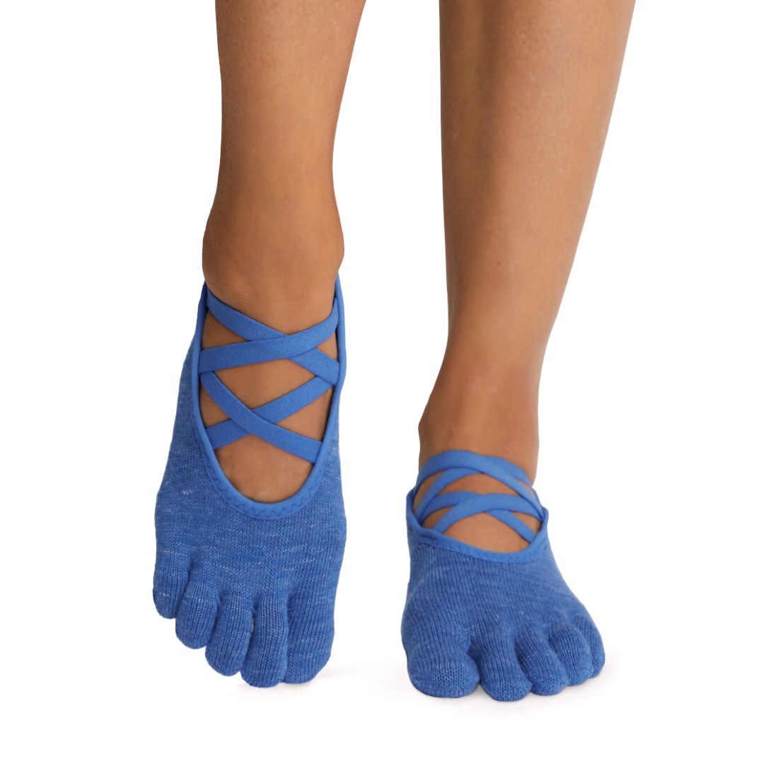 Women's Full Toe Grip Non-Slip for Ballet, Yoga, Pilates, Barre Toe Socks -  Blue